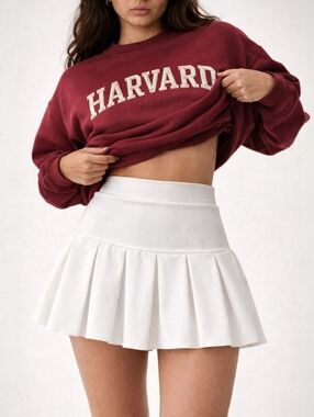 Lioness Rescue Me Pleated Tennis Skirt - White Mini Preppy Y2K Size S